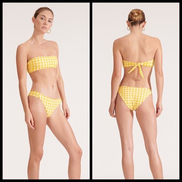 💕VERONICA BEARD💕 Catarina Bandeau Bikini Top (L) + Azoia Tie Waist Bottom (XL) - Picture 2 of 16